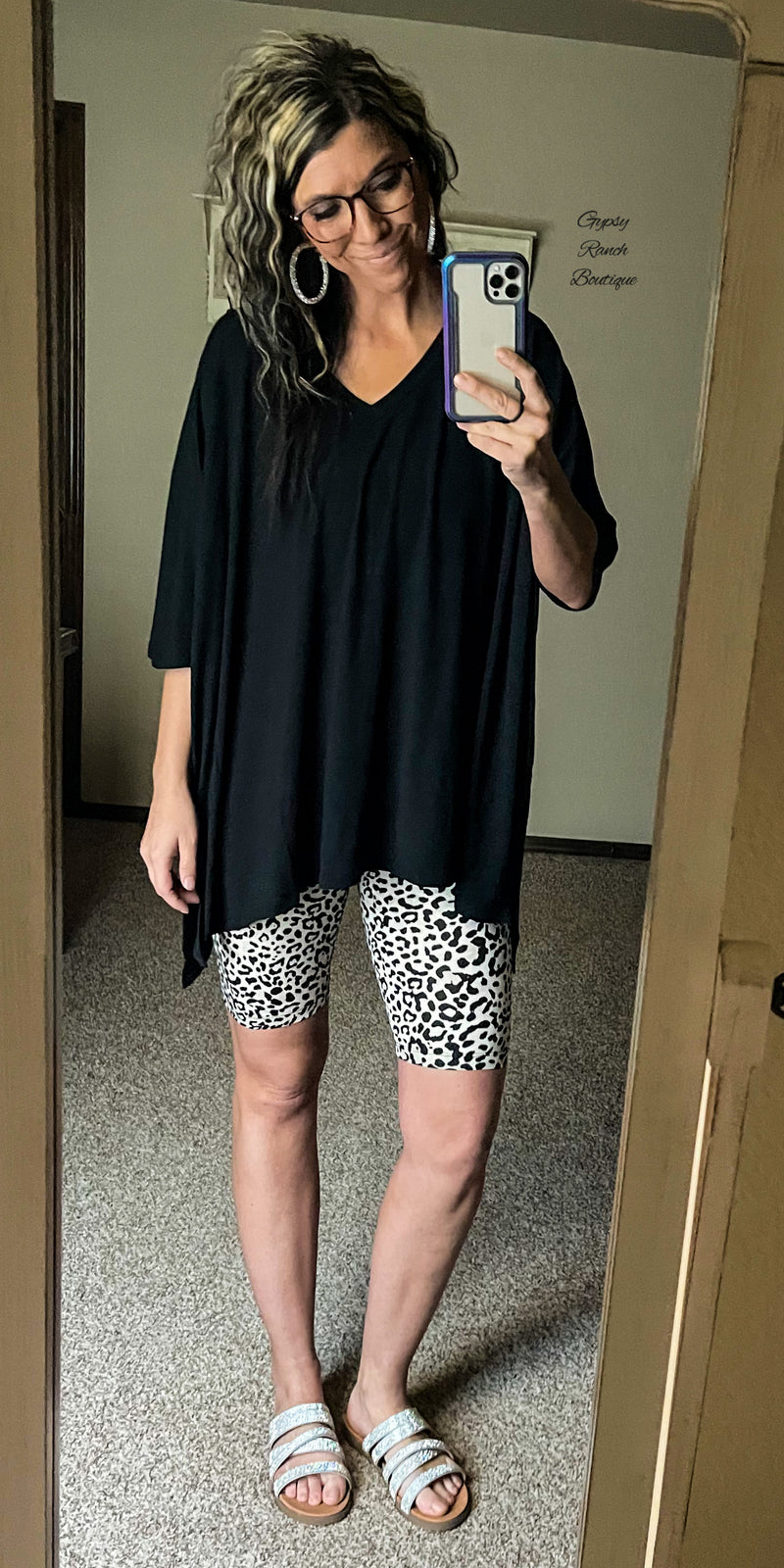 Walk on the Pier Leopard Print Biker Shorts