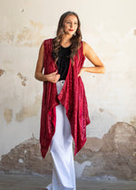 Tulsa Time Wine Sequin Vest-Also in Plus Size
