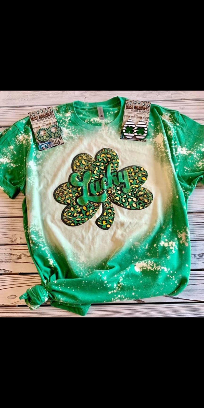 Lucky Leopard Shamrock Top- Also in Plus Size