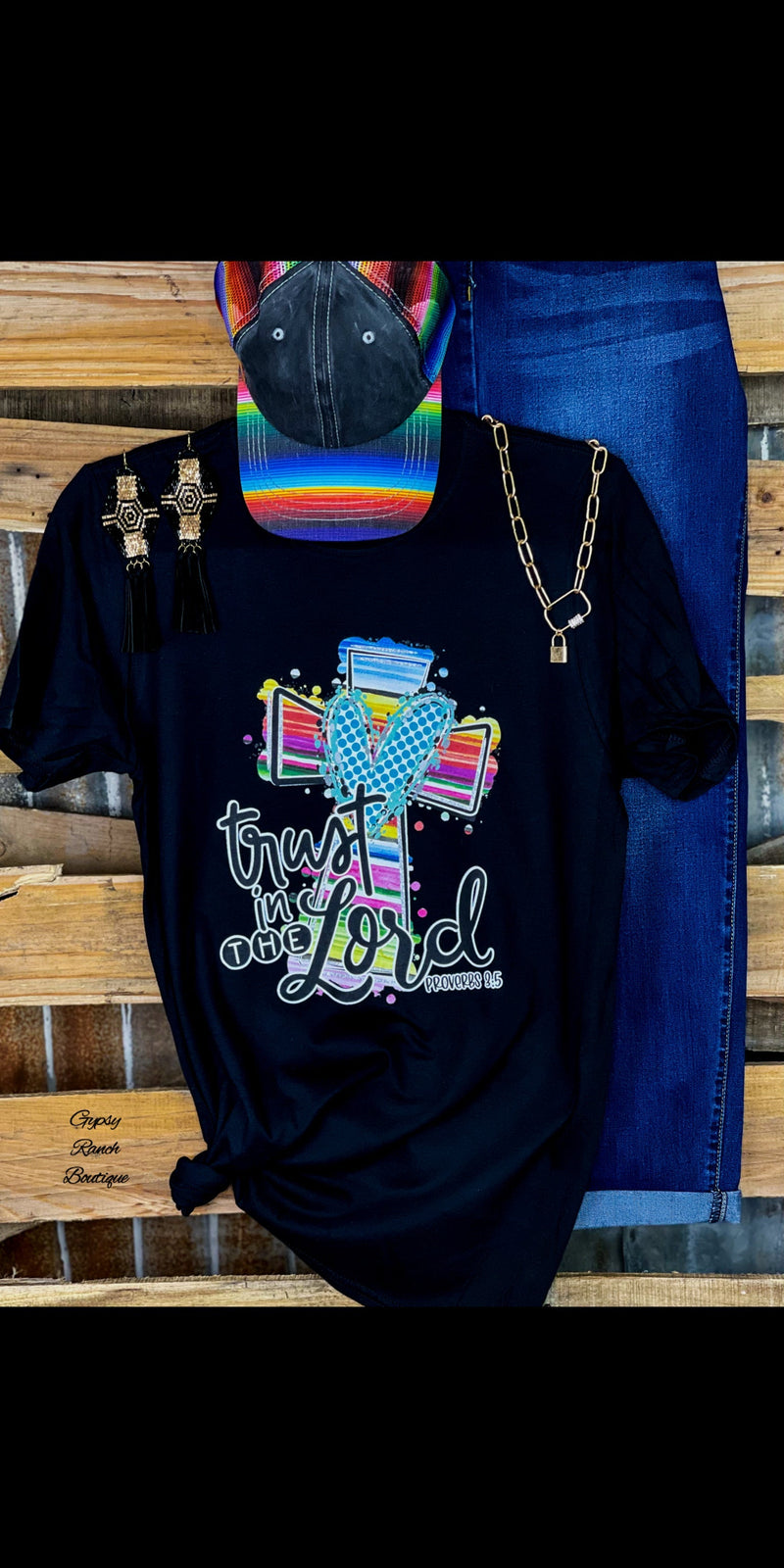 Trust in the Lord Serape Cross Top - Also in Plus Size