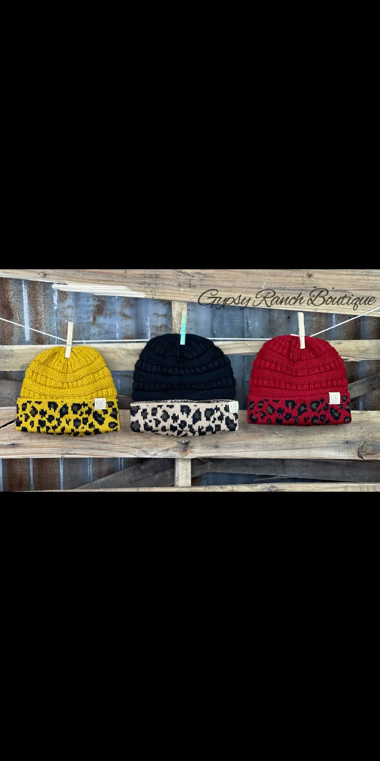 KIDS Leopard Cuff Beanie