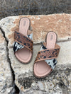 Aspermont Cowhide Tooled Leather Sandals