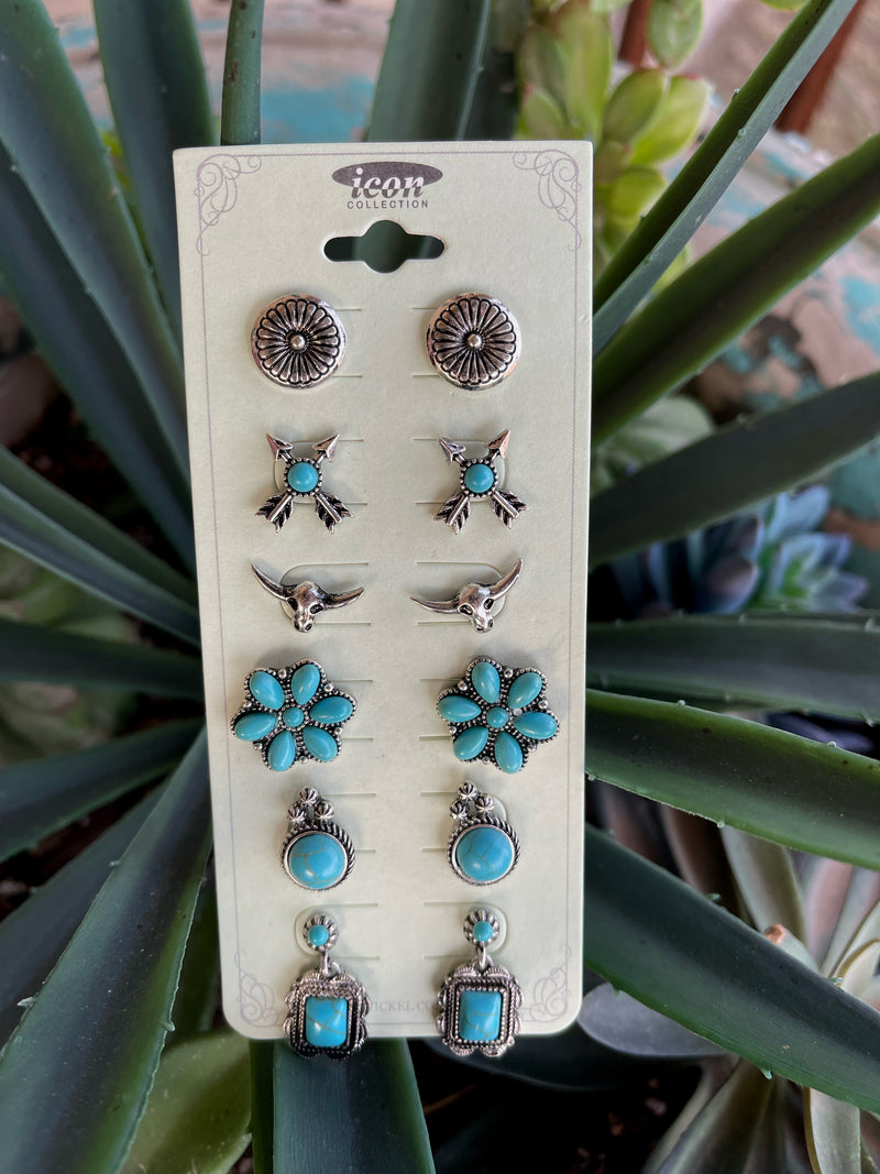 Haskell Turquoise Earring Set of 6