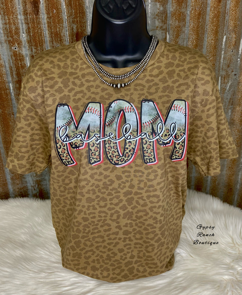 Baseball Mom Leopard Tee - Also in Plus Size