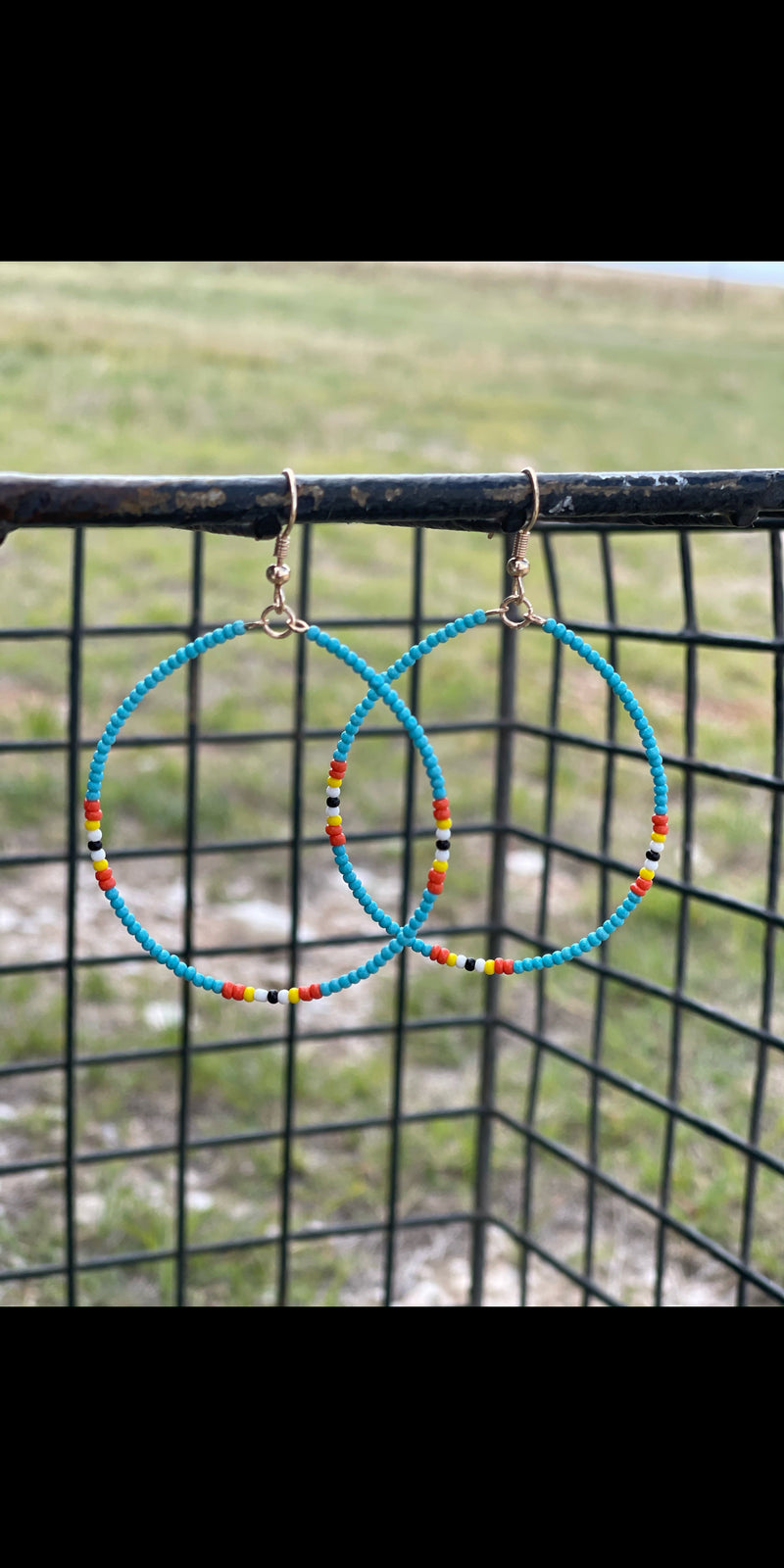 Holliday Beaded Hoop Earrings