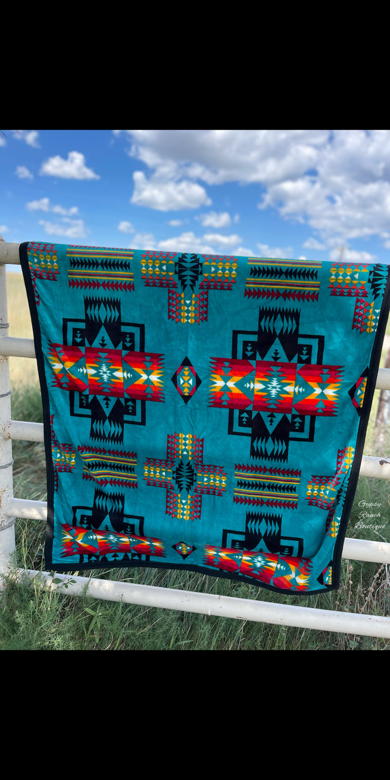 Aspen Turquoise Reversible Throw Blanket