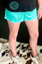 Good Company Turquoise Leopard Shorts - Also in Plus Size