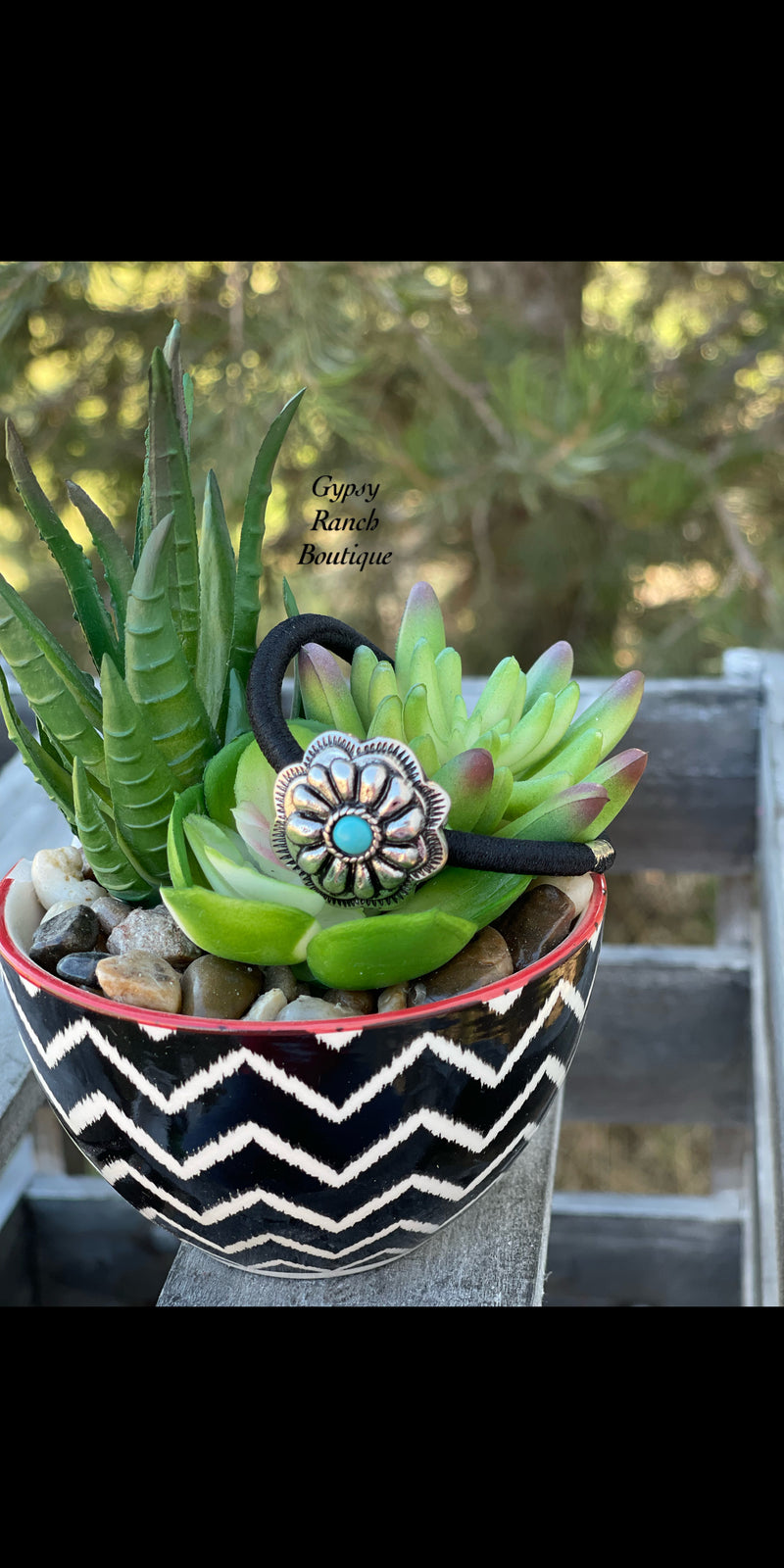 Concho Turquoise Ponytail Holder