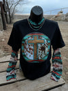 At The Cross Tooled Leather & Serape Tee - Also in Plus Size