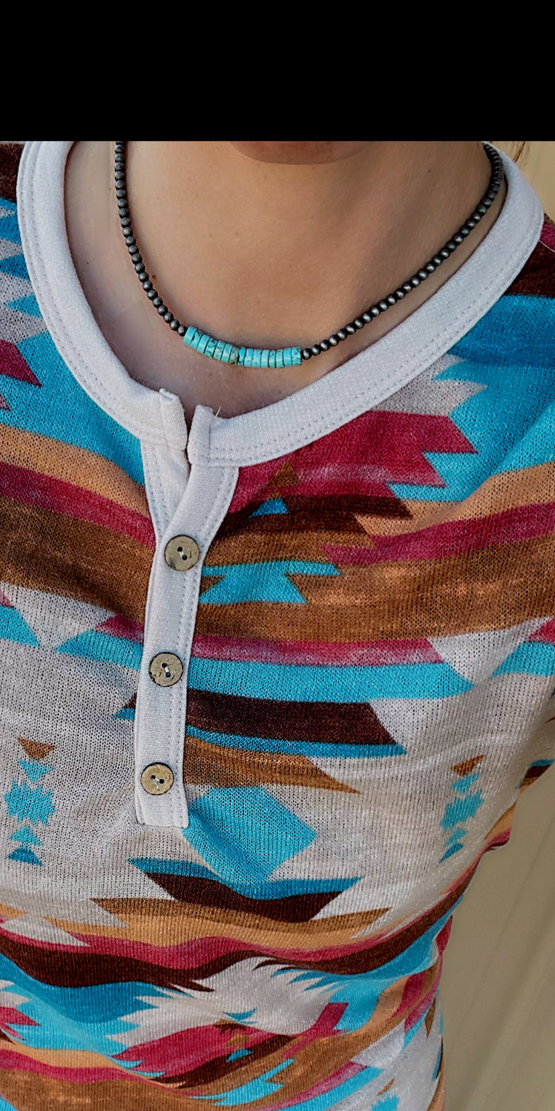 Teller Turquoise Navajo Bead Necklace