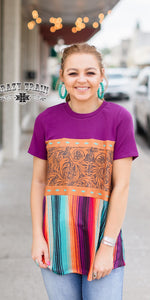 Ranch Royalty Serape Tooled Top - Also in Plus Size