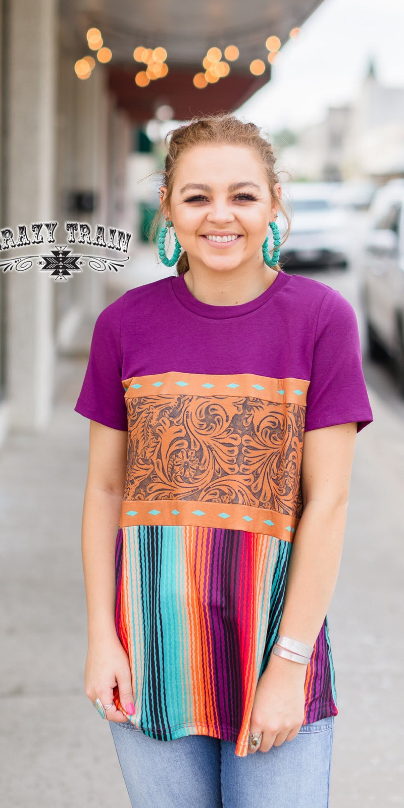 Ranch Royalty Serape Tooled Top - Also in Plus Size