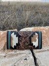 Burleson Turquoise Leather Tooled Wallet