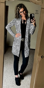 Slayde Snow Leopard Cardigan - Also in Plus Size