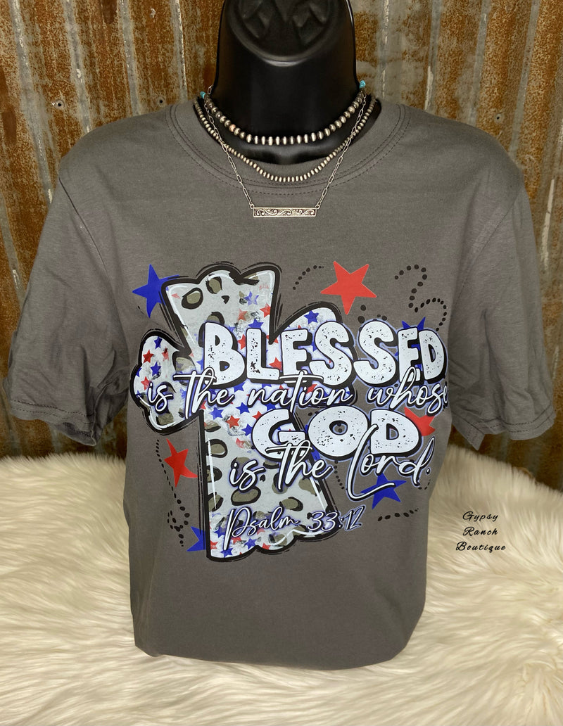 Blessed is the Nation whose God is the Lord Tee - Also in Plus Size