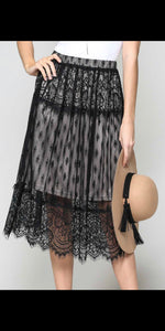 Lady in Lace Black Skirt