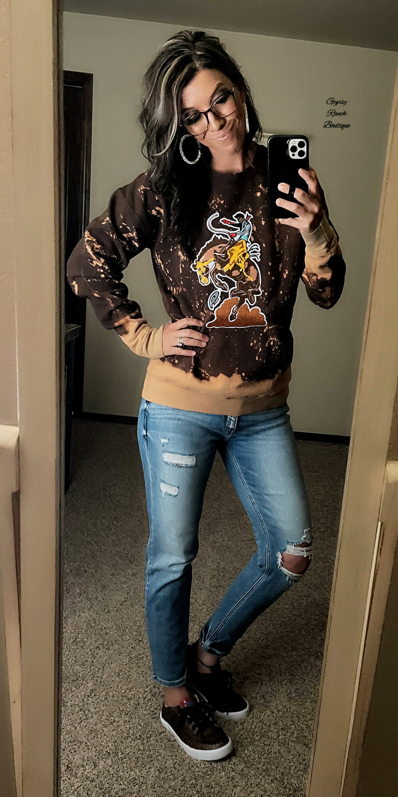 Rough Ryder Chenille Patch Sweatshirt - Also in Plus Size