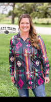 Jansen Tribal Pullover Top  - Also in Plus Size
