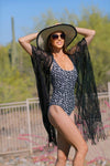 Sutton Black Coverup Kimono - Also in Plus Size