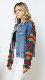 Prestige Aztec Denim Shacket Jacket
