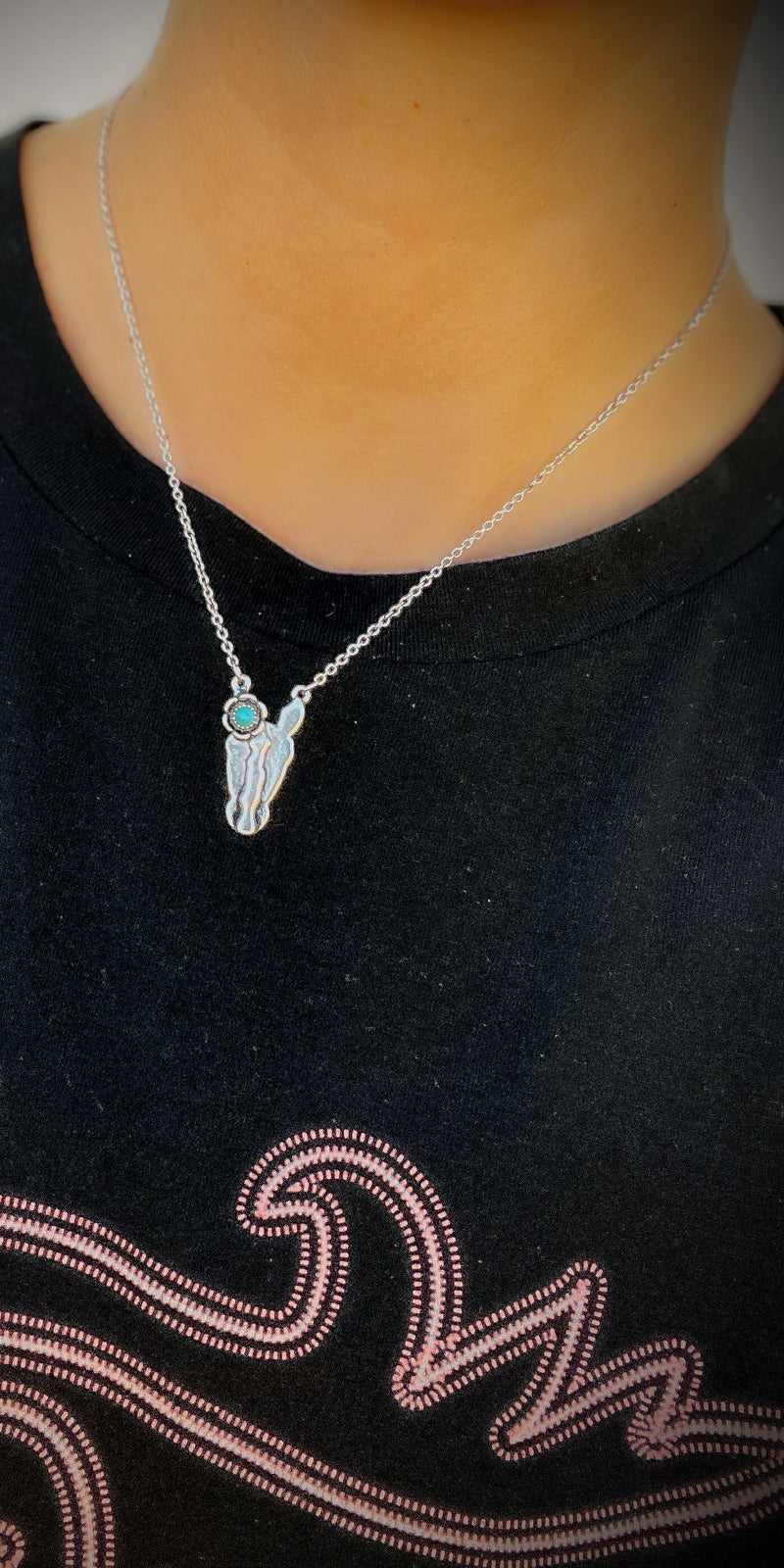 Horse Turquoise Pendant Necklace