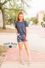 Star Struck Bandana Denim Shorts