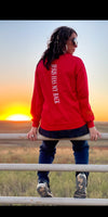 Red Jesus Has My Back Sweatshirt - Also in Plus Size