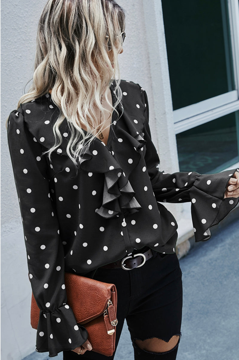 Fryar Lane Black Polka Dot Top - Also in Plus Size