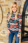 Houston Aztec Cross Mesh Layering Top - Also in Plus Size