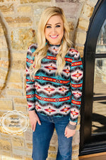 Houston Aztec Cross Mesh Layering Top - Also in Plus Size