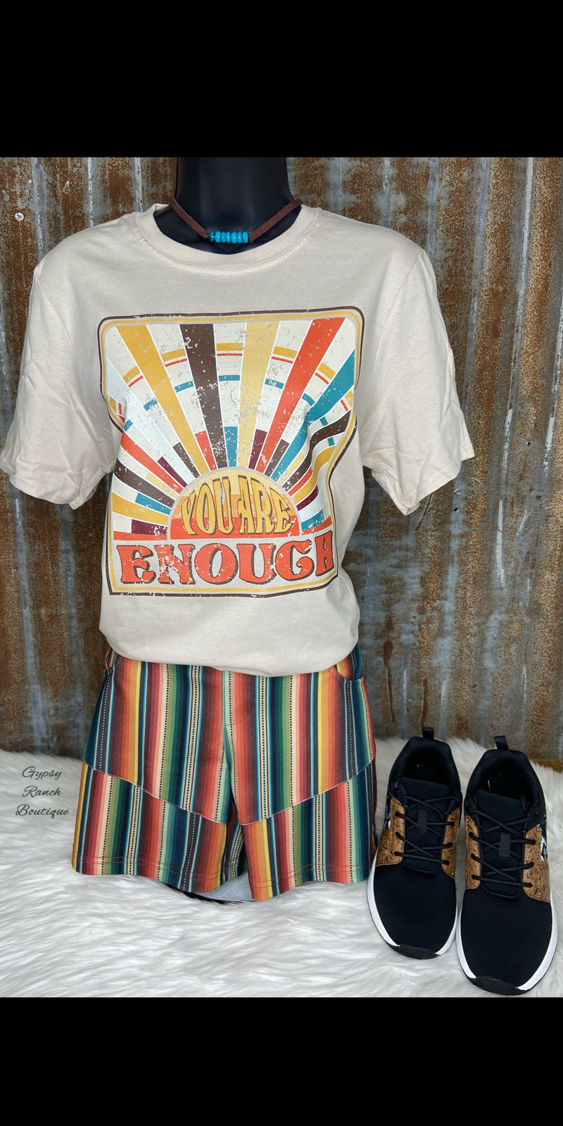 You are Enough Rainbow Tee - Also in Plus Size