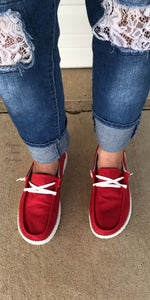 Gypsy Jazz RED Slip On Shoes