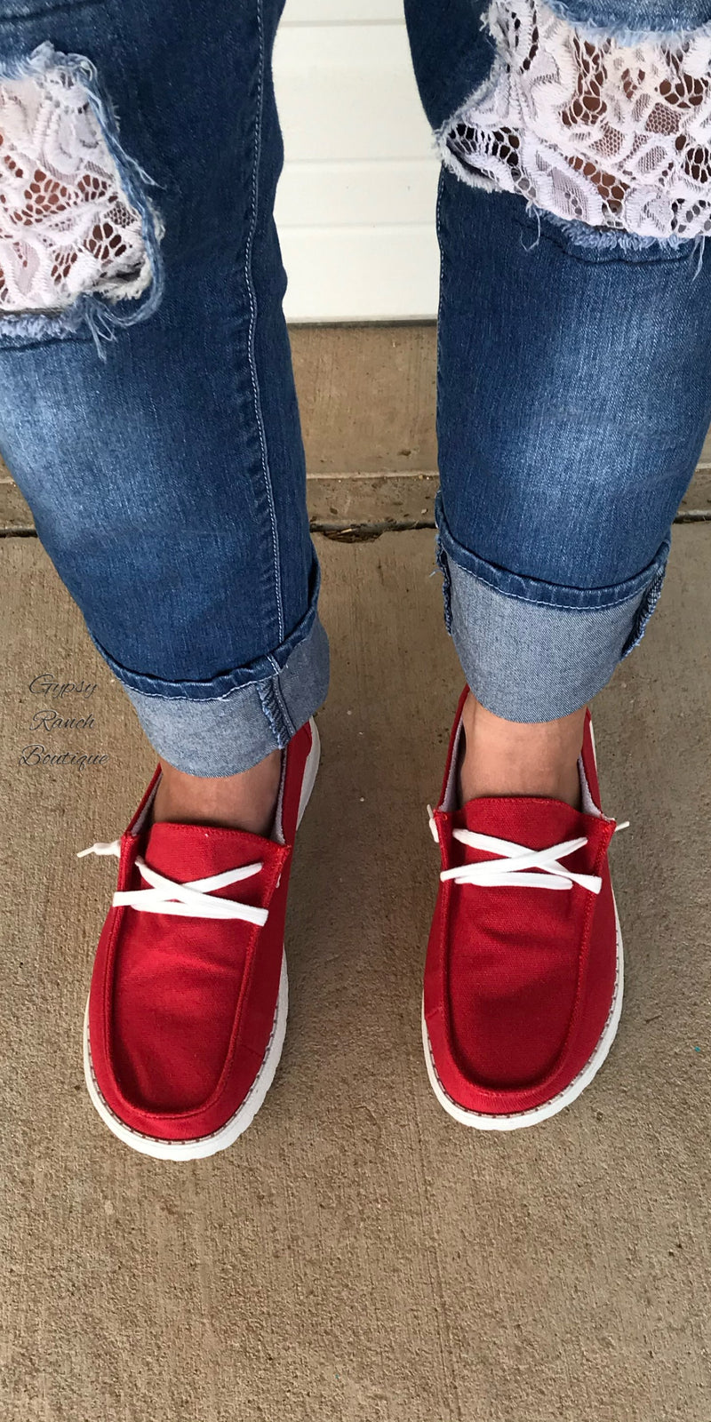 Gypsy Jazz RED Slip On Shoes