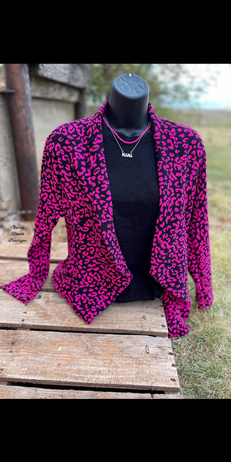 Nevada Leopard Blazer Style Cardigan