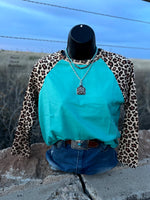 Timber Turquoise Leopard Top - Also in Plus Size