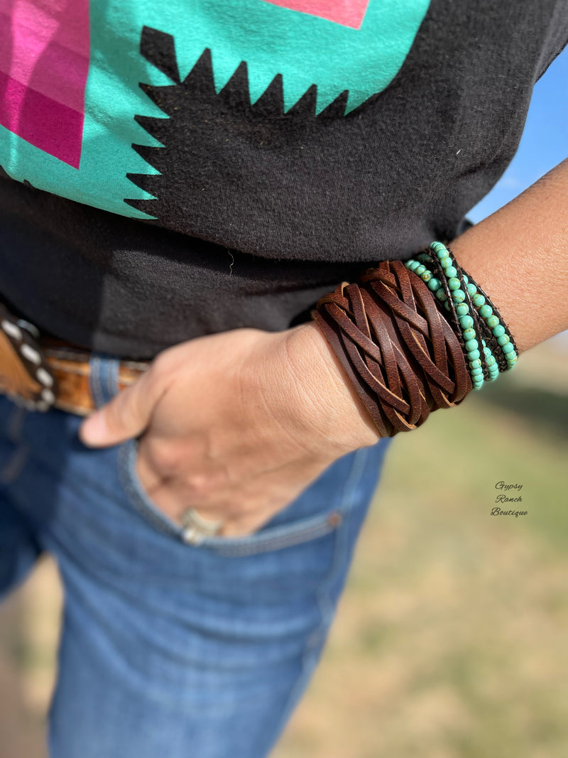 Lonestar Braided Leather Cuff Bracelet