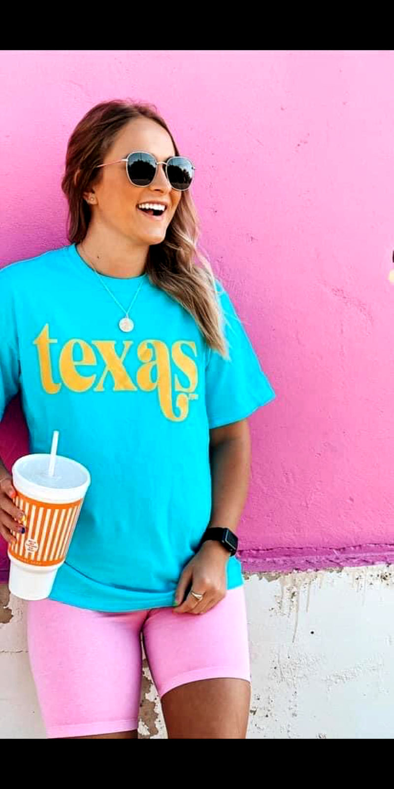 TEXAS on Turquoise Top - Also in Plus Size