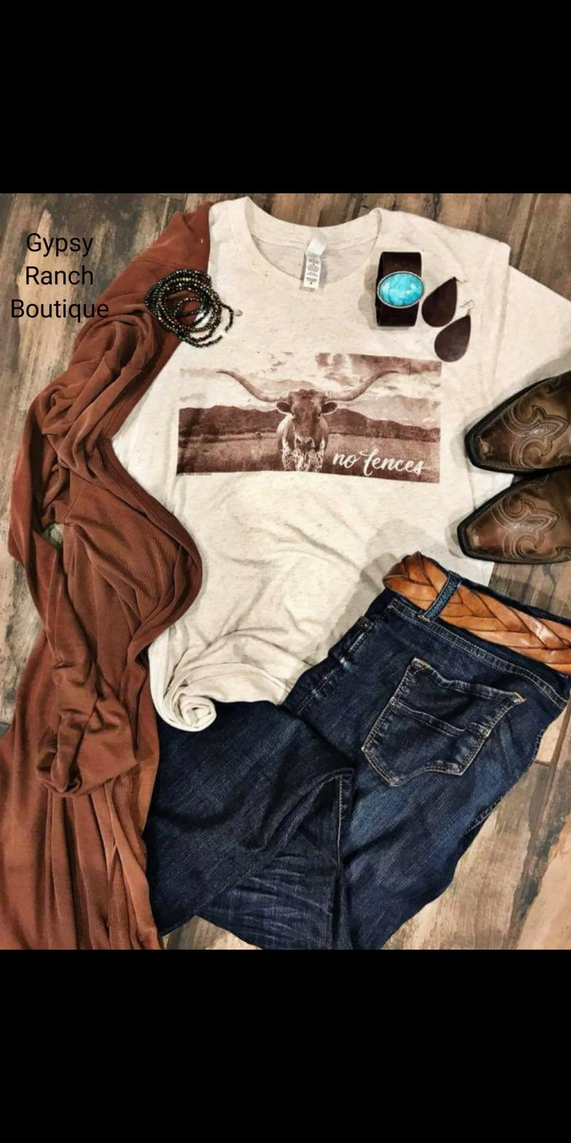 No Fences Longhorn Top - Also in Plus Size